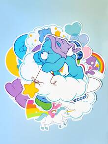 SHEIN X Care Bears Cartoon Stickers, Suitable For Water Bottles, Mobile Phones, Protective Cases, Laptops, Skateboards, Refrigerators, Etc., Gifts - multicolor - View 5