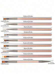 9pcs Professional Nail Gel Brush Set, Professional Nail Art Brushes, Nail Care Tools, Line Detail Painting Gradient Brushes Suitable For Nail Art, Ideal Choice For Nail Art And Acrylic Design, Great Gift For Halloween, Christmas, Birthday - / - View 3