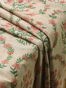 1pc Vintage Floral Print Tassel Decor Tablecloth, French Farmhouse Style Table Cover For Dining Table Home Kitchen Party Decor - Shallow bottom pollen - View 5
