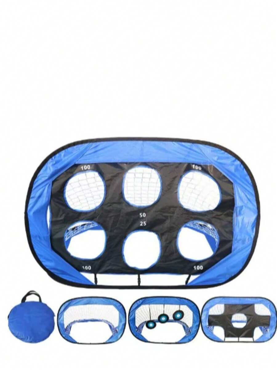 Portable Blue Soccer Goal, Detachable Multi-Purpose Soccer Training Net - Blue - View 1
