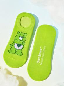 SHEIN X Care Bears 6雙時尚透氣柔軟隱形船襪 女款短襪 加強後跟耐磨款 彩色卡通雲朵圖案 - 雜色 - 查看 16