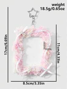 ROMWE Kawaii 1款獨特時尚高端多色手工編織蝴蝶結、毛球、星星、鈕扣音符、毛絨翅膀、蕾絲學生證套，DIY鑰匙圈、包包吊飾 - 多色-26 - 查看 10