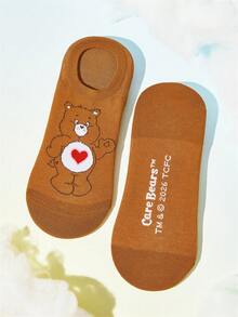 SHEIN X Care Bears 6雙時尚透氣柔軟隱形船襪 女款短襪 加強後跟耐磨款 彩色卡通雲朵圖案 - 雜色 - 查看 14