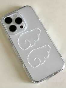 韓系可愛卡通星星天使翅膀新款手機殼，適用於 iPhone 15，可愛透明背蓋 - 無色 - 查看 3