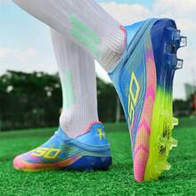 Men's And Youth AG Football Shoes - Dynamic Stripe Artificial Grass Football Shoes, - Green - View 4
