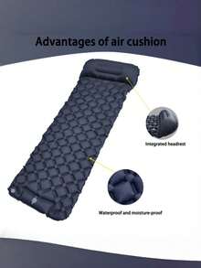1pc Double Layer Inflatable Sleeping Pad – Built-In Air Pump, Ultralight Portable Waterproof Air Mattress For Camping, Outdoor Travel - Multicolor - View 9