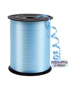 1 Roll, 250 Yards Of Purple Curly Ribbon, Suitable For Gift Wrapping, Balloon Rope, Weddings, Birthdays, Etc. - Shiny Metallic Ribbon, Suitable For Bouquet And Flower Wrapping Paper, Suitable For Valentine's Day, Weddings, Birthdays, Etc. - Light blue ribbon - View 9