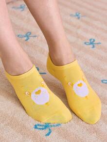SHEIN X Care Bears 6-Pack Bear Pattern Women's Invisible Socks - variegated - View 8