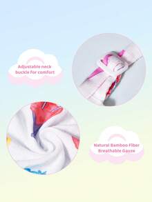 SHEIN X Care Bears 1 Cartoon Cute Printed Mother Nursing Gown, Go Out Baby Carriage Cover, Soft And Comfortable For Daily Use In All Seasons - Multicolor - View 5