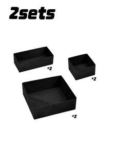 Foldable Storage Box Fabric Closet Organizer Drawer Divider For Clothes Underwear Bras Socks Lingerie Dark Gray Space Saving Wardrobe Storage Home Decor Dorm Room Essential Household Gift - Black - View 13
