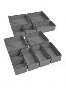 Light Gray Foldable Storage Box Fabric Closet Organizer Drawer Divider For Clothes Underwear Bras Socks Lingerie Dark Gray Space Saving Wardrobe Storage Home Decor Dorm Room Essential Household Gift - Light gray - View 5