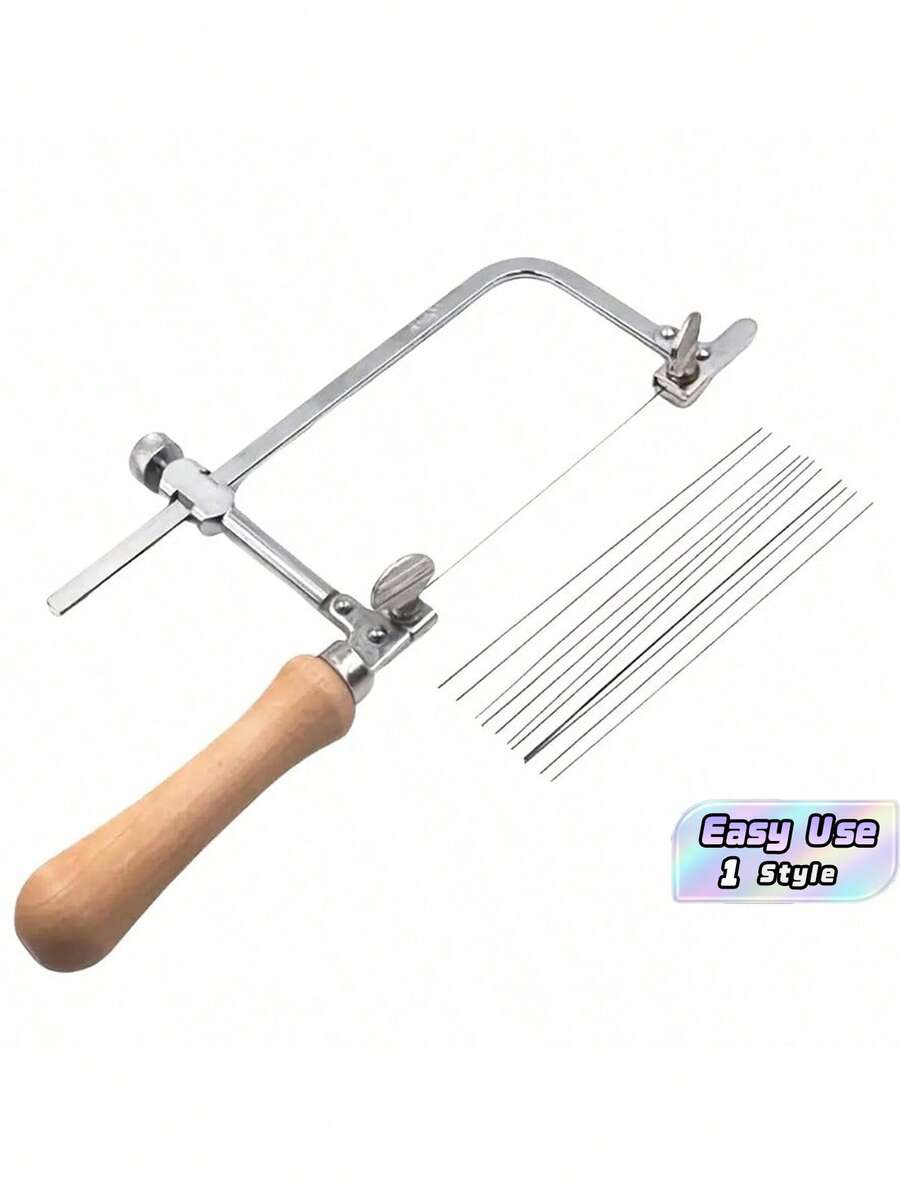 Kit Gergaji Perhiasan Profesional 13-in-1, Gergaji Tangan Bingkai yang Dapat Diatur dengan 12 Mata Pisau, Gergaji Kawat Model Logam Miring untuk Perhiasan & Pengerjaan Kayu, Tidak Membutuhkan Daya Listrik - A - View 1
