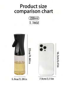 1pc 220ml/300ml Pressurized Oil Sprayer Bottle, Cooking Oil Mister For Air Fryer, Baking, And Outdoor BBQ - متعدد الألوان - مشاهدة 17
