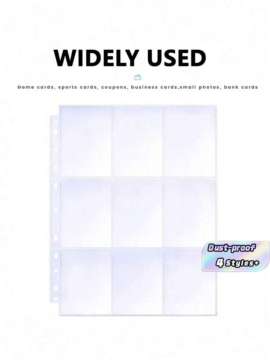 10/20/30/50pcs A4 Size Card Sleeves Clear Pvc Protective Trading Card Album Pages For Game Cards Collectors Storage Organizer Sports Baseball Cards Display Holder Premium Acid-Free Waterproof Durable - Clear - View 1