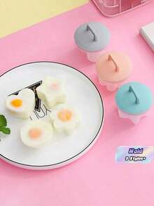 4-Piece Set Of Adorable Egg Cooking Tools, Egg Cooker, Egg Cooker Baking Egg Mold Kitchen Accessories - Multicolor - View 2