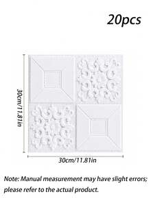 10 Pieces/20 Pieces Of 3D Wall Tile Stickers, Foam Self-Adhesive Anti-Collision Wallpaper, Waterproof And Moisture-Proof Ceiling Stickers, Easy To Paste And Peel, Easy To Clean And Free To Cut, Suitable For Kitchen, Living Room, Bathroom Corridor - multicolor - View 8