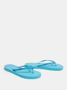 Grefit CUCCOO Star Print Flat Thong Sandals, Suitable For Home, Beach & Outdoor Wear - Mint Blue - View 3
