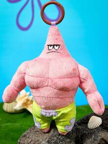 SpongeBob SquarePants | POKOJA LAND 1個肌肉聯名3D絨毛吊飾，可愛站立造型，趣味壯漢設計，可掛在包包、鑰匙、書包上，適合青少年與成人，生日或週年紀念的幽默禮物 - 粉色 - 查看 3
