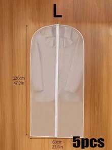Found Favorite 1/5/10 Pcs Transparent Garment Dust Cover Bags, Zippered Hanging Clothes Storage - Multicolor - View 14