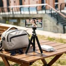 Teckwe Flexible Phone Tripod, Bendable Tripod, Mini Handheld Camera Tripod, Portable Travel Tripod For Live Video Recording - Black - View 8