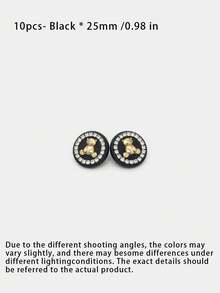 1 Pack 10 Pieces Pink Rhinestone Cartoon Bear Metal Buttons Decorative Fasteners For Cashmere Coat Windbreaker Sweater Outerwear Sewing Accessories - 10pcs - View 18