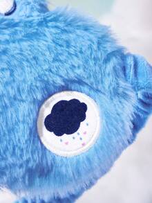 SHEIN X Care Bears 1Pc Cartoon Embroidered Blindfold, Soft Plush Material, Strong Shading Power, Suitable For Going Out For Travel, Office Lunch Break - Blue - View 7