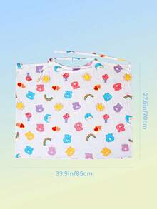 SHEIN X Care Bears 1 Cartoon Cute Printed Mother Nursing Gown, Go Out Baby Carriage Cover, Soft And Comfortable For Daily Use In All Seasons - Multicolor - View 7