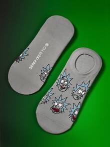 Rick and Morty X SHEIN 4雙時尚透氣柔軟隱形船襪 女款船襪 - 彩色 - 查看 10