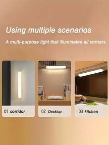 1PC/2PCS USB Rechargeable Battery‑Powered Makeup Mirror Lights, Eye‑Friendly Desk Reading Lamp, Adjustable Color & Brightness, Angle‑Adjustable, Wireless Vanity Lights For Bathroom Mirrors - Mirror Light - View 5
