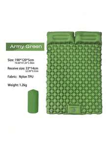 1pc Double Layer Inflatable Sleeping Pad – Built-In Air Pump, Ultralight Portable Waterproof Air Mattress For Camping, Outdoor Travel - Multicolor - View 17