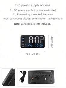 1pc Wall‑Mountable & Table‑Placed Digital Time Clock, Household Time‑Telling Accessory, Practical Daily Home Decor, Perfect For Lounge, Bedroom, Workplace, Dormitory, Guest House And Residential Indoor Settings - multicolor - View 7