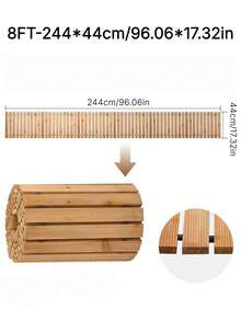1pc Wooden Garden Path Mat, Roll-Out Anti-Slip Walkway Tiles For Outdoor Patio Lawn, Decorative Non-Slip Floor Board For Backyard Pathway, Weather-Resistant Wood Flooring - multicolor - View 4