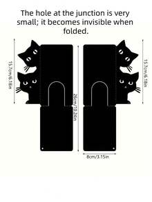 2PCS Powder Coated Metal Black Cat Bookends Cute Decorative Sturdy Non Slip Space Saving Durable Book Stands Holder For Home Office Library Bookshelf Desk Table Organizer Gift Cat Lovers Trending Home Decor - View 2