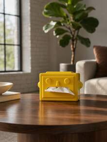 Joivida 1pc Robot‑Shaped Tissue Box, Hard Plastic Material, 3D Robot Face Embossed Pattern, Spring‑Assisted Tissue Dispensing, Desktop Storage Organizer, For Bedroom Living Room Office Dorm Housewarming Present - Multicolor - View 11
