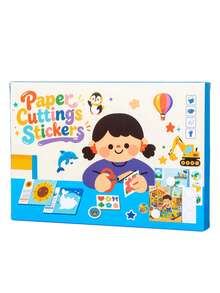 MINKOJA Kids DIY Paper Cutting And Pasting Craft Kit, Early Educational Scissor Skills Activity Book With Plastic Scissors And Glue, Fine Motor Skill Shape Matching Toy For Toddlers 36M+ - Multicolor - View 10