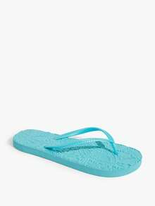 Grefit Women Shoes Embossed Embossed Flat Bottom Home Beach Flip-Flops - lake blue - View 7
