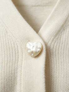 1 Pack 10 Pieces White Irregular Pearl Heart And Star Shaped Buttons Premium Decorative Fasteners For Sweater Cashmere Coat Outerwear Sewing Accessories - 10pcs - View 2