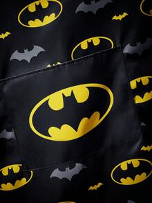 BATMAN X SHEIN 1 PC Cute Print Apron, Suitable For Both Men And Women, For Bake & Kitchen, Cleaning, Gifts - Black - View 2