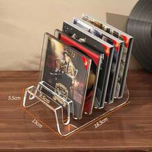 1 kệ trưng bày CD trong suốt chia ngăn để bàn, hộp lưu trữ và sắp xếp bộ sưu tập đĩa vinyl/album - Trong suốt - Xem 12