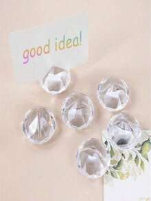 6Pcs 12Pcs Acrylic Diamond Name Card Holder Colorful Plastic Crystal Open Diamond Bead Decor Imitation Diamond Stand For Banquet Party - multicolor - View 13