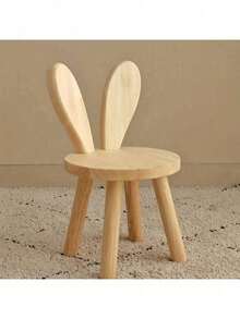 Wooden Stool With Rabbit Ears, A Wooden Photography Prop, Creative Small Stool, Shoe-Changing Stool, Animal-Designed Chair, For Room Decoration And Studio Photography Props, Living Room, Kitchen, Classroom.Christmas Decorations - Multicolor - View 11