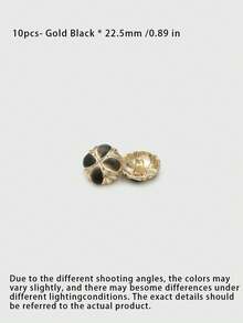 1 Pack 10 Pieces Irregular Metal Buttons Colorful Four‑Leaf Clover And Flower Shaped Fasteners For Women Wool Overcoat Sweater Suit Outerwear Sewing Accessories - 10pcs - View 9