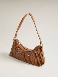Wovira Women's Fashionable Brown Shoulder Bag With Exquisite Skeleton Weaving Craftsmanship For Daily Use, Commuting, Travel, Vacation, Bohemia - Brown - View 3