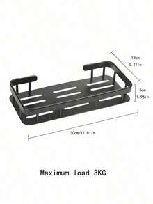 No Drill Bathroom Shelf, Wall-Mounted Storage Rack, Shower Gel And Cosmetics Organizer Bathroom Accessories And Tools - Black - View 15