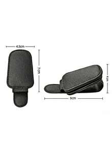 1pc Universal PU Glasses Clip For Car Sun Visor, Non-Slip Quick Release Holder Fits All Fashion Glasses & Prescription Glasses - Multicolor - View 3