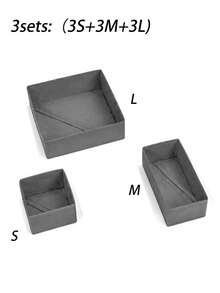 Light Gray Foldable Storage Box Fabric Closet Organizer Drawer Divider For Clothes Underwear Bras Socks Lingerie Dark Gray Space Saving Wardrobe Storage Home Decor Dorm Room Essential Household Gift - Light gray - View 16