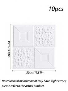 10 Pieces/20 Pieces Of 3D Wall Tile Stickers, Foam Self-Adhesive Anti-Collision Wallpaper, Waterproof And Moisture-Proof Ceiling Stickers, Easy To Paste And Peel, Easy To Clean And Free To Cut, Suitable For Kitchen, Living Room, Bathroom Corridor - multicolor - View 7
