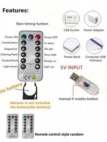 100/200/300顆 LED 粉色 USB 串燈,附遙控器,8種燈光模式,USB供電,可壁掛,適用於居家臥室裝飾、聖誕樹、節日、萬聖節、感恩節、夏季、婚禮、生日、新年、情人節 - 粉色 - 查看 8