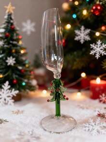 Cirelle 1 Pc Christmas Tree Goblets, Red Wine, Wine, Glassware, For Home Use, Restaurants, Home Decorations, Tableware Items, Christmas Gifts - Multicolor - View 3