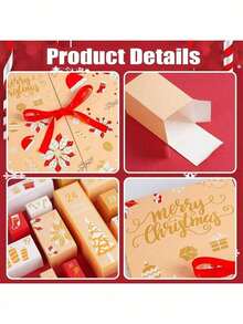1/5 Pcs ChristmasDecorations,1 Set Christmas Countdown Calendar,Blue/Pink/Green/Red,Includes 24 Cardboard Treasure Boxes,Can Be Used To Fill Countdown Calendar Storage Boxes,Perfect Choice For DIY Gifts And Holiday Decorations - View 7